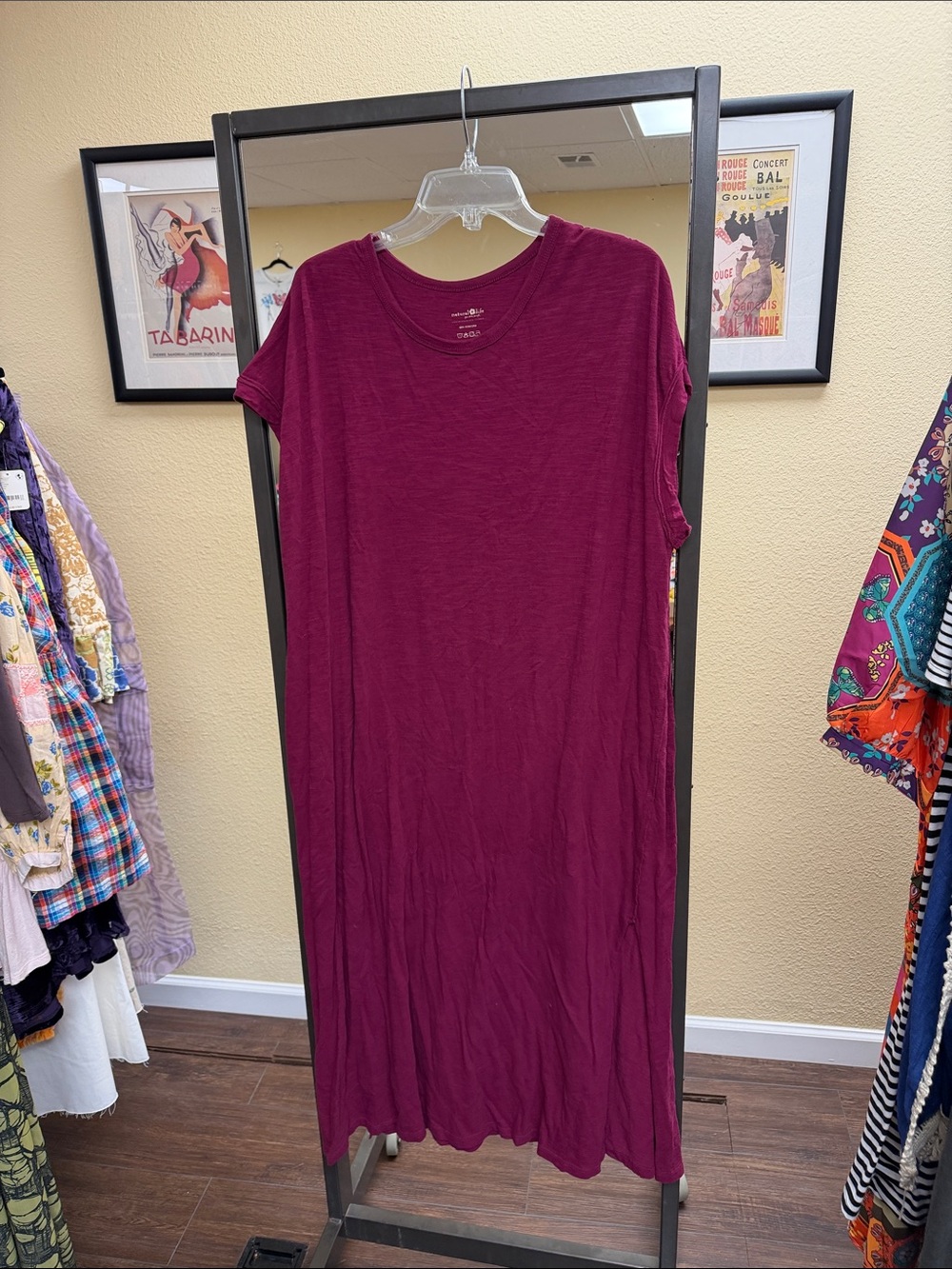 NATURAL LIFE Wine-Red Maxi Tee Dress
